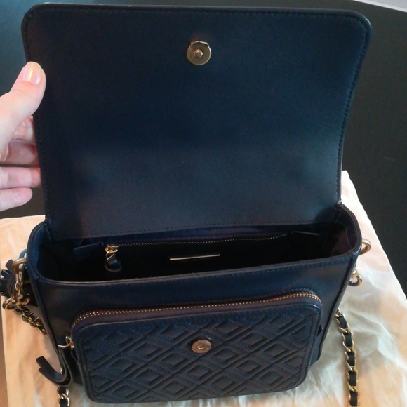 Tory Burch Fleming Satchel in Navy - Picture 16 of 16